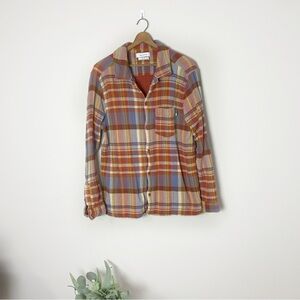 [Urban Outfitters] Orange & Purple Plaid Print Button Down Long Sleeve Shirt